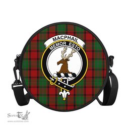 Scottish MacPhail Tartan Round Crossbody Bags - Round Purse with Family Crest Scottish Plaid Tartan Plaid - ScotsTee - scotstee.com