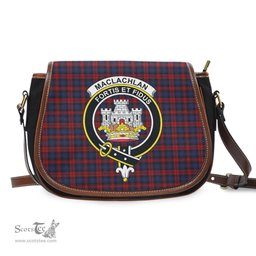 Scottish MacLachlan Tartan Saddle Crossbody Bag with Family Crest Scottish Plaid Tartan Plaid - ScotsTee - scotstee.com