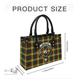 Scottish MacMillan Old Modern Tartan Leather Bag for Women with Family Crest Scottish Plaid Tartan Plaid - ScotsTee - scotstee.com