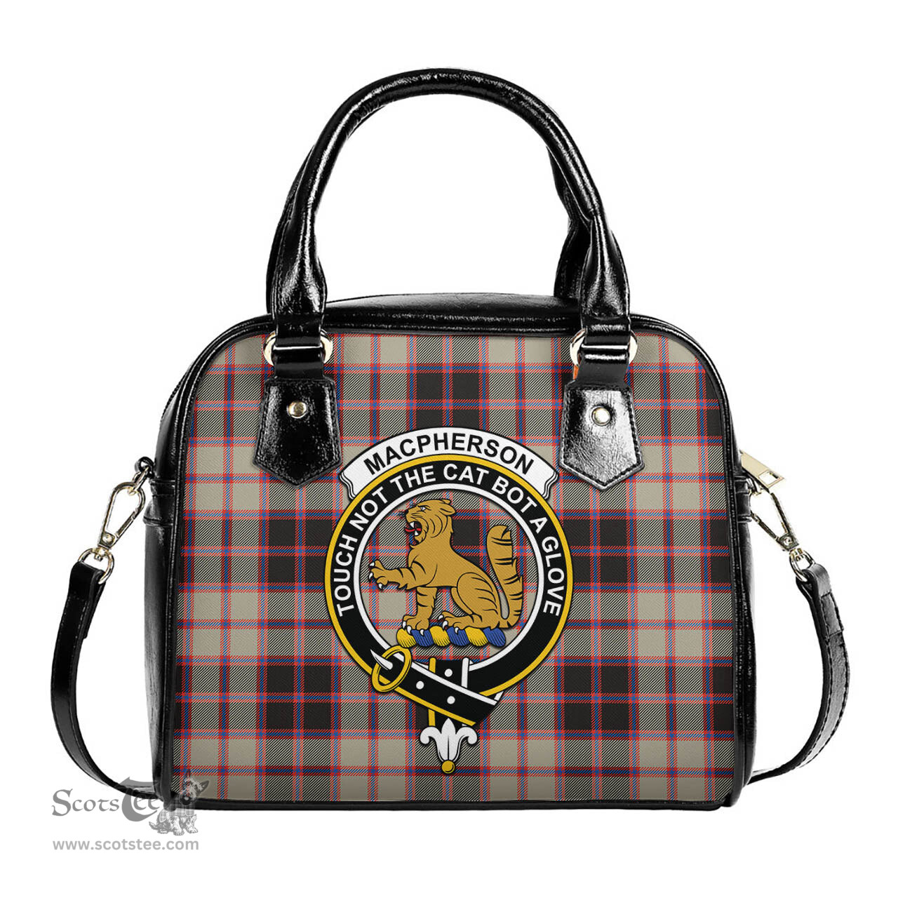 Scottish MacPherson Hunting Ancient Tartan Shoulder Handbags with Family Crest Scottish Plaid Tartan Plaid - ScotsTee - scotstee.com