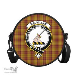 Scottish MacMillan Dress Tartan Round Crossbody Bags - Round Purse with Family Crest Scottish Plaid Tartan Plaid - ScotsTee - scotstee.com