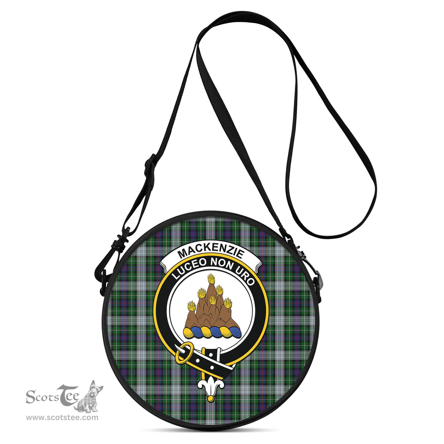 Scottish MacKenzie Dress Tartan Round Crossbody Bags - Round Purse with Family Crest Scottish Plaid Tartan Plaid - ScotsTee - scotstee.com