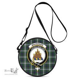 Scottish MacKenzie Dress Tartan Round Crossbody Bags - Round Purse with Family Crest Scottish Plaid Tartan Plaid - ScotsTee - scotstee.com