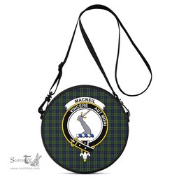 Scottish MacNeil of Colonsay Tartan Round Crossbody Bags - Round Purse with Family Crest Scottish Plaid Tartan Plaid - ScotsTee - scotstee.com