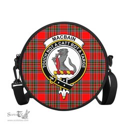 Scottish MacBain Tartan Round Crossbody Bags - Round Purse with Family Crest Scottish Plaid Tartan Plaid - ScotsTee - scotstee.com