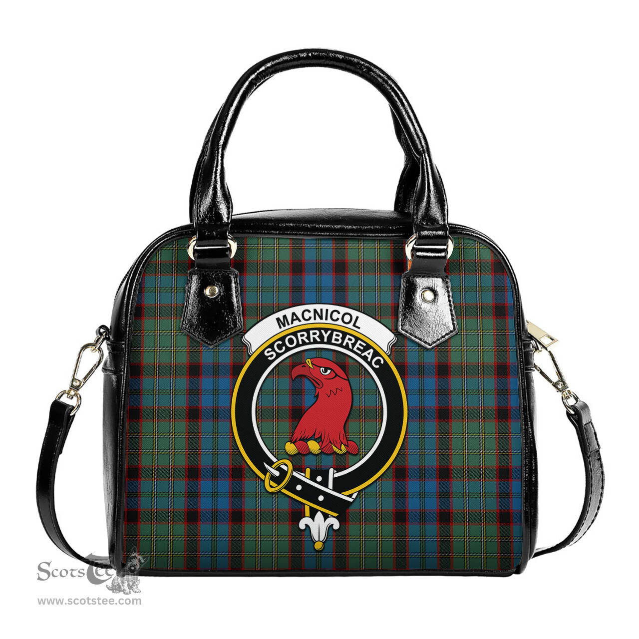 Scottish MacNicol Hunting Tartan Shoulder Handbags with Family Crest Scottish Plaid Tartan Plaid - ScotsTee - scotstee.com