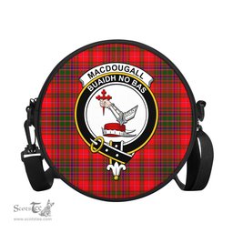 Scottish MacDougall Modern Tartan Round Crossbody Bags - Round Purse with Family Crest Scottish Plaid Tartan Plaid - ScotsTee - scotstee.com