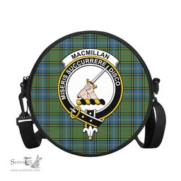 Scottish MacMillan Hunting Ancient Tartan Round Crossbody Bags - Round Purse with Family Crest Scottish Plaid Tartan Plaid - ScotsTee - scotstee.com