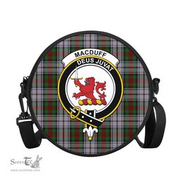 Scottish MacDuff Dress Tartan Round Crossbody Bags - Round Purse with Family Crest Scottish Plaid Tartan Plaid - ScotsTee - scotstee.com