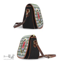 Scottish MacNaughton Dress Tartan Saddle Crossbody Bag with Family Crest Scottish Plaid Tartan Plaid - ScotsTee - scotstee.com