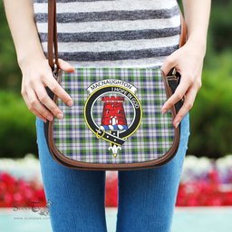 Scottish MacNaughton Dress Tartan Saddle Crossbody Bag with Family Crest Scottish Plaid Tartan Plaid - ScotsTee - scotstee.com