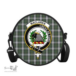 Scottish MacLaren Dress Tartan Round Crossbody Bags - Round Purse with Family Crest Scottish Plaid Tartan Plaid - ScotsTee - scotstee.com