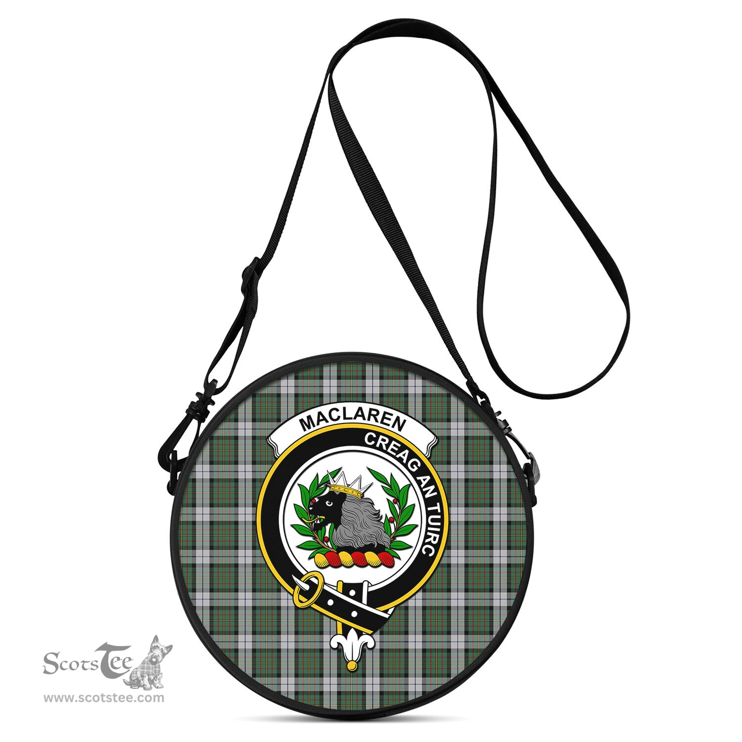 Scottish MacLaren Dress Tartan Round Crossbody Bags - Round Purse with Family Crest Scottish Plaid Tartan Plaid - ScotsTee - scotstee.com