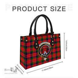 Scottish MacNaughton Modern Tartan Leather Bag for Women with Family Crest Scottish Plaid Tartan Plaid - ScotsTee - scotstee.com