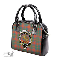 Scottish MacIntosh Ancient Tartan Shoulder Handbags with Family Crest Scottish Plaid Tartan Plaid - ScotsTee - scotstee.com