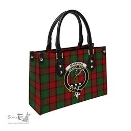 Scottish MacPhail Tartan Leather Bag for Women with Family Crest Scottish Plaid Tartan Plaid - ScotsTee - scotstee.com