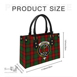 Scottish MacPhail Tartan Leather Bag for Women with Family Crest Scottish Plaid Tartan Plaid - ScotsTee - scotstee.com