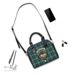 Scottish MacDonald of the Isles Hunting Ancient Tartan Shoulder Handbags with Family Crest Scottish Plaid Tartan Plaid - ScotsTee - scotstee.com