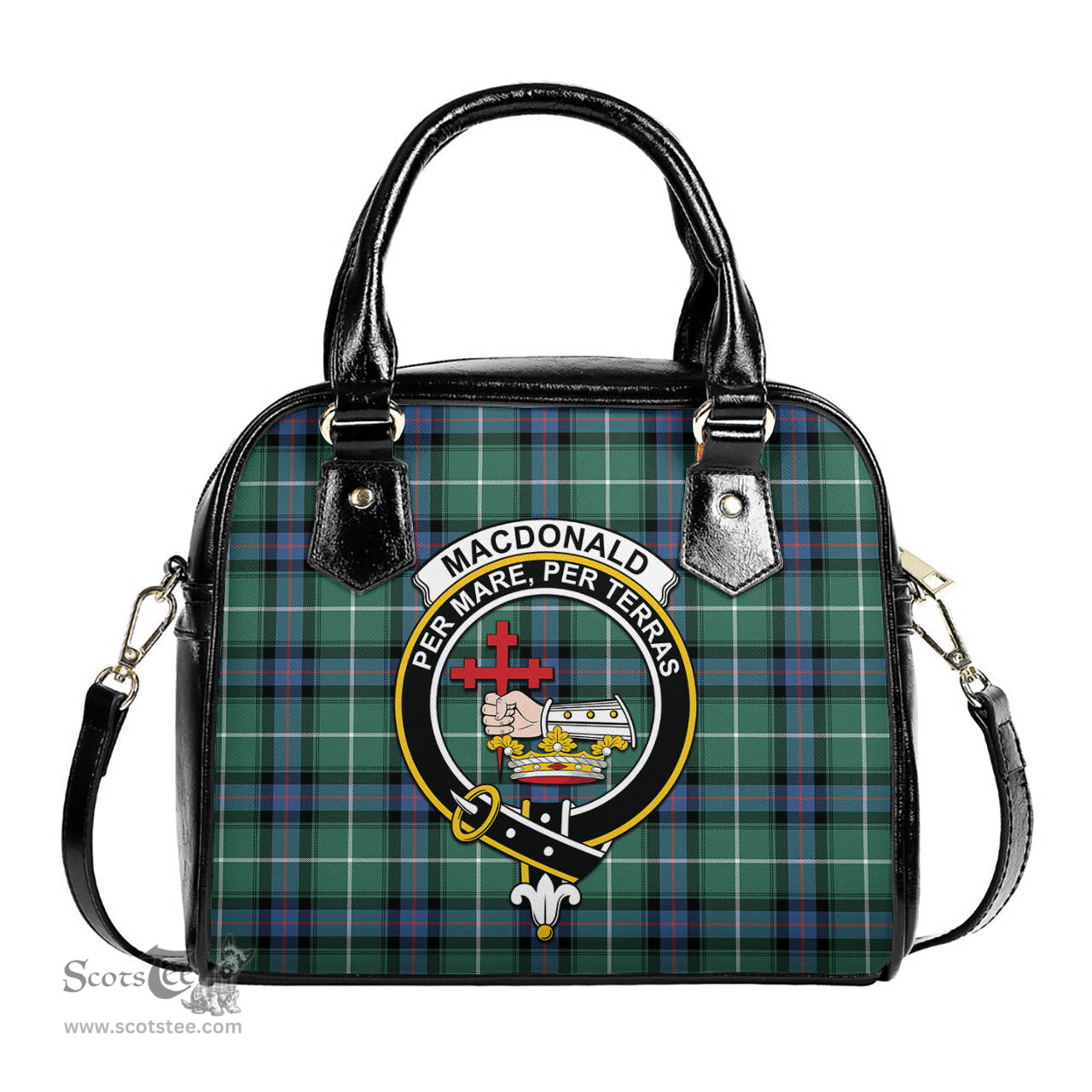 Scottish MacDonald of the Isles Hunting Ancient Tartan Shoulder Handbags with Family Crest Scottish Plaid Tartan Plaid - ScotsTee - scotstee.com