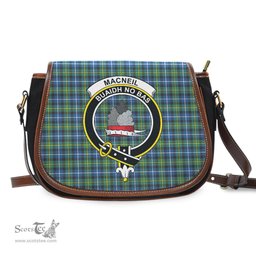 Scottish MacNeil of Barra Ancient Tartan Saddle Crossbody Bag with Family Crest Scottish Plaid Tartan Plaid - ScotsTee - scotstee.com