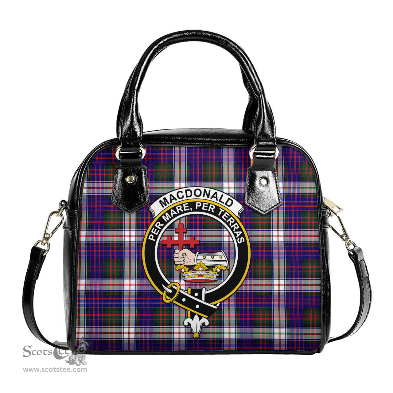 Scottish MacDonald Dress Modern Tartan Shoulder Handbags with Family Crest Scottish Plaid Tartan Plaid - ScotsTee - scotstee.com