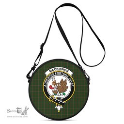 Scottish MacKinnon Hunting Tartan Round Crossbody Bags - Round Purse with Family Crest Scottish Plaid Tartan Plaid - ScotsTee - scotstee.com