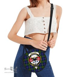 Scottish MacLeod of Harris Modern Tartan Round Crossbody Bags - Round Purse with Family Crest Scottish Plaid Tartan Plaid - ScotsTee - scotstee.com