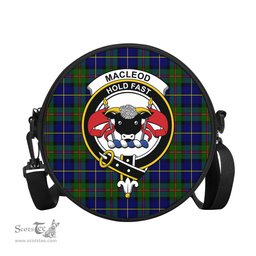 Scottish MacLeod of Harris Modern Tartan Round Crossbody Bags - Round Purse with Family Crest Scottish Plaid Tartan Plaid - ScotsTee - scotstee.com
