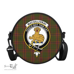 Scottish MacGillivray Hunting Tartan Round Crossbody Bags - Round Purse with Family Crest Scottish Plaid Tartan Plaid - ScotsTee - scotstee.com
