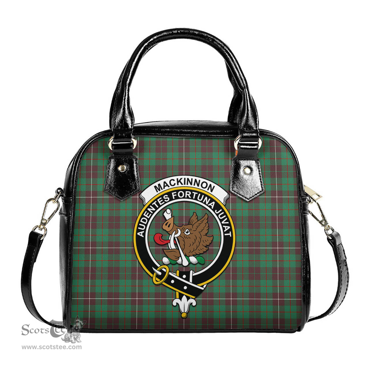 Scottish MacKinnon Hunting Ancient Tartan Shoulder Handbags with Family Crest Scottish Plaid Tartan Plaid - ScotsTee - scotstee.com