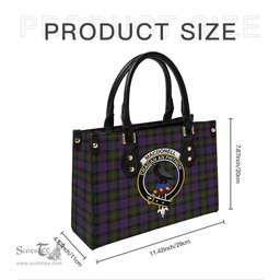 Scottish MacDonell of Glengarry Tartan Leather Bag for Women with Family Crest Scottish Plaid Tartan Plaid - ScotsTee - scotstee.com