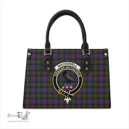 Scottish MacDonell of Glengarry Tartan Leather Bag for Women with Family Crest Scottish Plaid Tartan Plaid - ScotsTee - scotstee.com