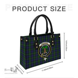 Scottish MacEwen Tartan Leather Bag for Women with Family Crest Scottish Plaid Tartan Plaid - ScotsTee - scotstee.com