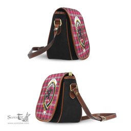 Scottish Little Tartan Saddle Crossbody Bag with Family Crest Scottish Plaid Tartan Plaid - ScotsTee - scotstee.com