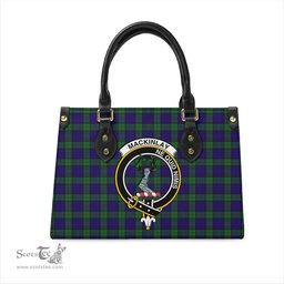 Scottish MacKinlay Modern Tartan Leather Bag for Women with Family Crest Scottish Plaid Tartan Plaid - ScotsTee - scotstee.com