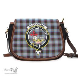 Scottish MacDonald Dress Ancient Tartan Saddle Crossbody Bag with Family Crest Scottish Plaid Tartan Plaid - ScotsTee - scotstee.com