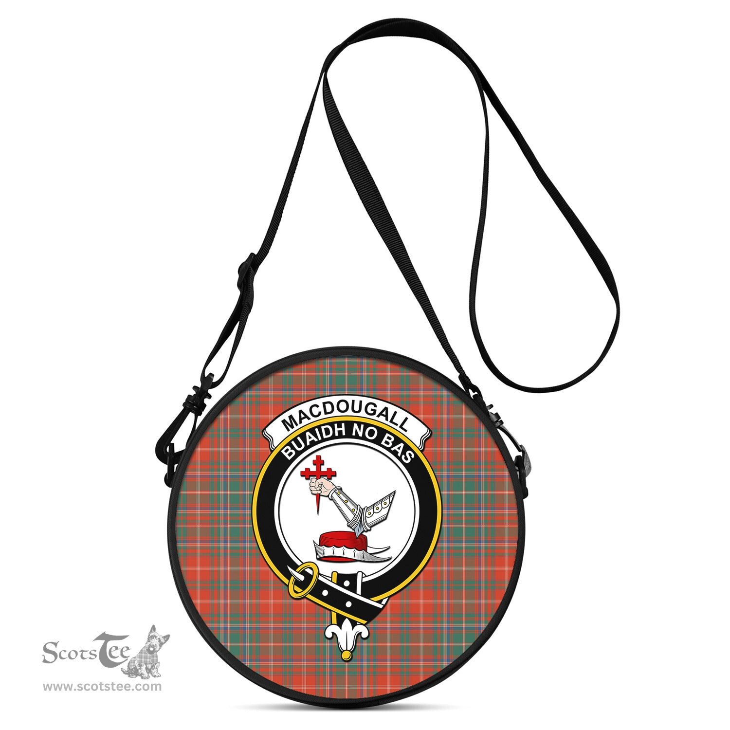 Scottish MacDougall Ancient Tartan Round Crossbody Bags - Round Purse with Family Crest Scottish Plaid Tartan Plaid - ScotsTee - scotstee.com