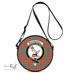 Scottish MacDougall Ancient Tartan Round Crossbody Bags - Round Purse with Family Crest Scottish Plaid Tartan Plaid - ScotsTee - scotstee.com