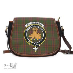 Scottish MacGillivray Hunting Tartan Saddle Crossbody Bag with Family Crest Scottish Plaid Tartan Plaid - ScotsTee - scotstee.com