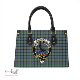 Scottish MacDonell of Glengarry Ancient Tartan Leather Bag for Women with Family Crest Scottish Plaid Tartan Plaid - ScotsTee - scotstee.com