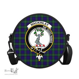 Scottish MacKinlay Modern Tartan Round Crossbody Bags - Round Purse with Family Crest Scottish Plaid Tartan Plaid - ScotsTee - scotstee.com