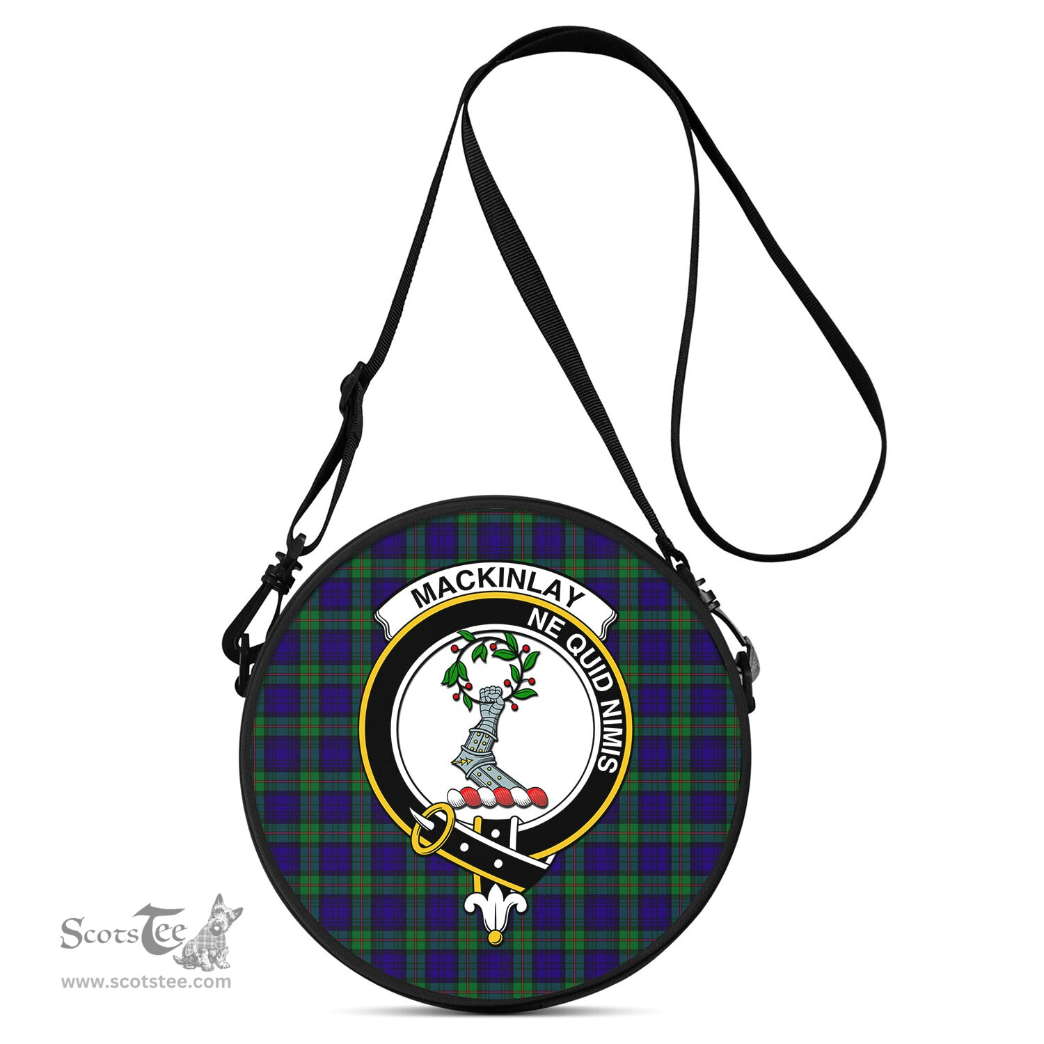 Scottish MacKinlay Modern Tartan Round Crossbody Bags - Round Purse with Family Crest Scottish Plaid Tartan Plaid - ScotsTee - scotstee.com