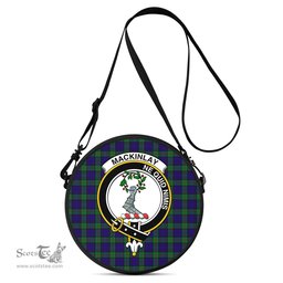 Scottish MacKinlay Modern Tartan Round Crossbody Bags - Round Purse with Family Crest Scottish Plaid Tartan Plaid - ScotsTee - scotstee.com