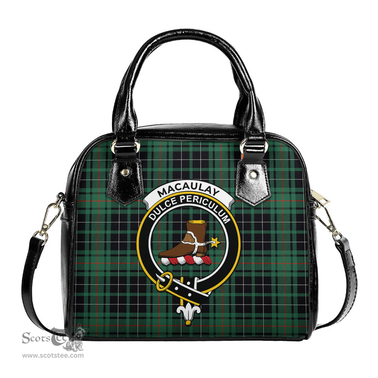 Scottish MacAulay Hunting Ancient Tartan Shoulder Handbags with Family Crest Scottish Plaid Tartan Plaid - ScotsTee - scotstee.com