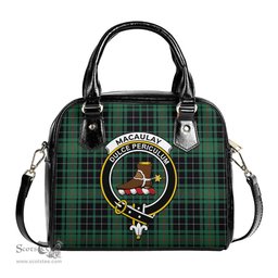 Scottish MacAulay Hunting Ancient Tartan Shoulder Handbags with Family Crest Scottish Plaid Tartan Plaid - ScotsTee - scotstee.com