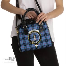 Scottish MacKay Blue Tartan Shoulder Handbags with Family Crest Scottish Plaid Tartan Plaid - ScotsTee - scotstee.com