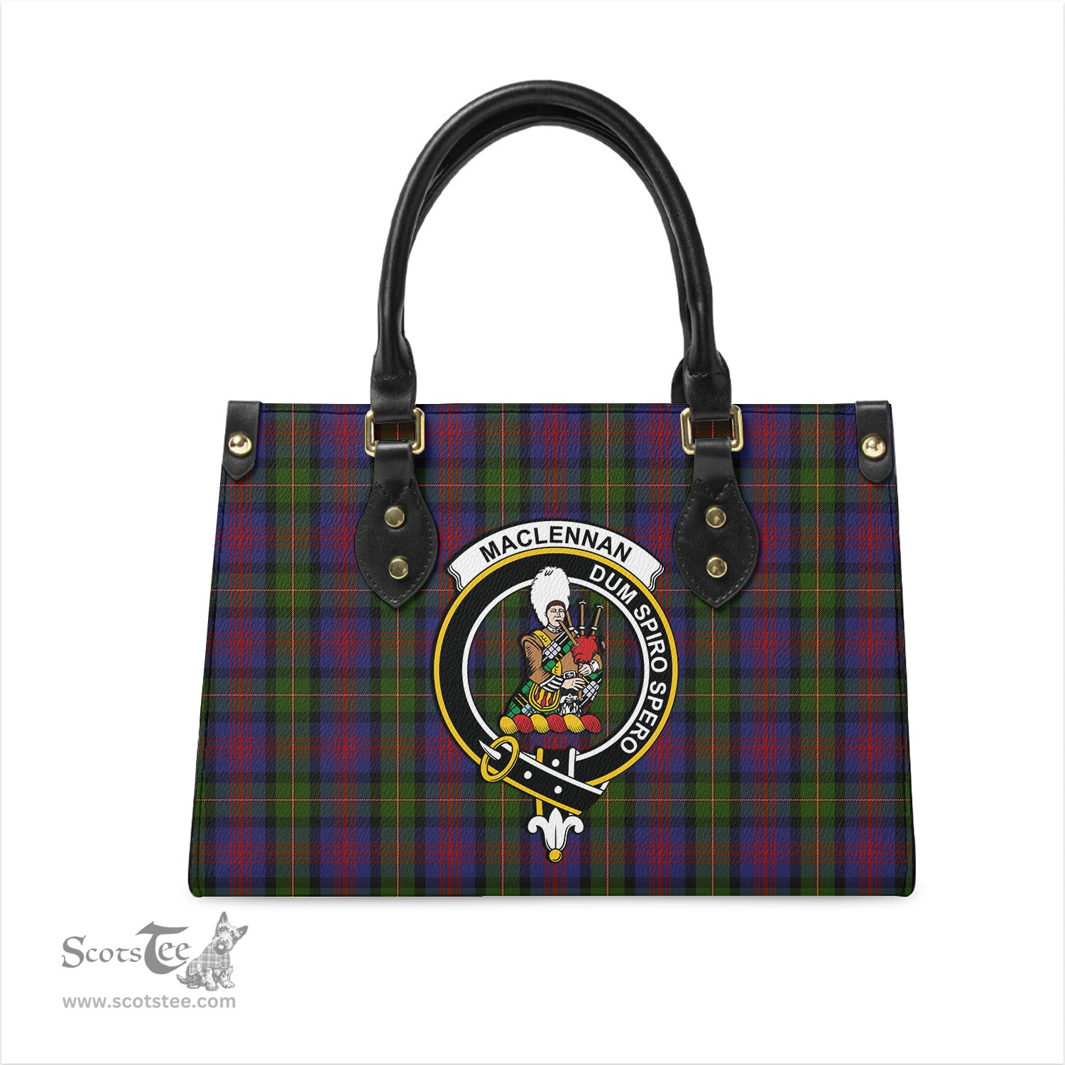 Scottish MacLennan Tartan Leather Bag for Women with Family Crest Scottish Plaid Tartan Plaid - ScotsTee - scotstee.com