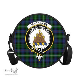 Scottish MacKenzie Modern Tartan Round Crossbody Bags - Round Purse with Family Crest Scottish Plaid Tartan Plaid - ScotsTee - scotstee.com