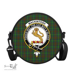 Scottish MacKintosh Hunting Tartan Round Crossbody Bags - Round Purse with Family Crest Scottish Plaid Tartan Plaid - ScotsTee - scotstee.com