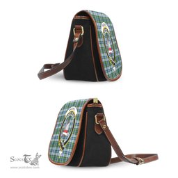 Scottish MacNeil Dress Tartan Saddle Crossbody Bag with Family Crest Scottish Plaid Tartan Plaid - ScotsTee - scotstee.com